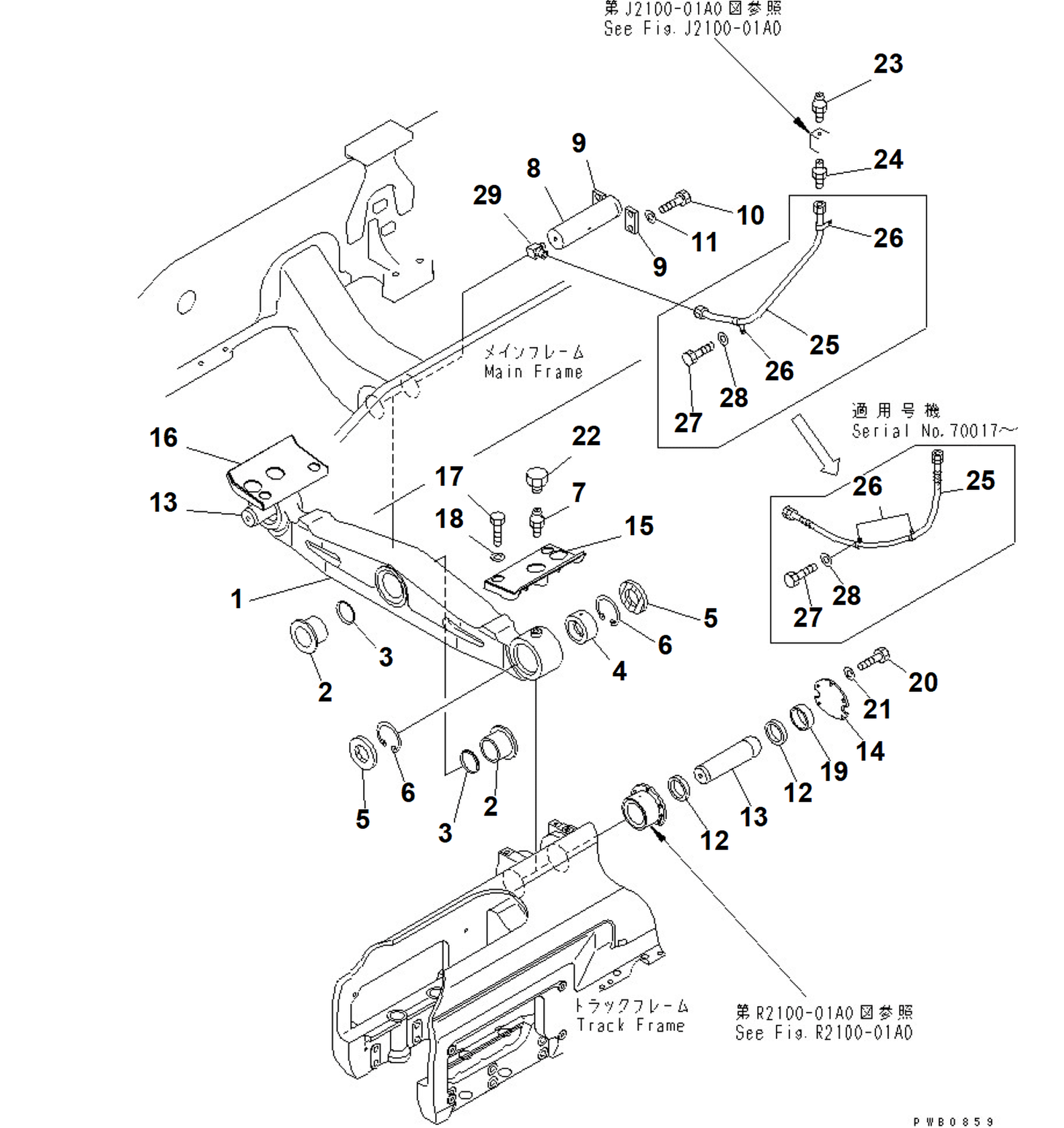 01643-31232 Washer Komatsu D155AX5 (Assembly Diagram)
