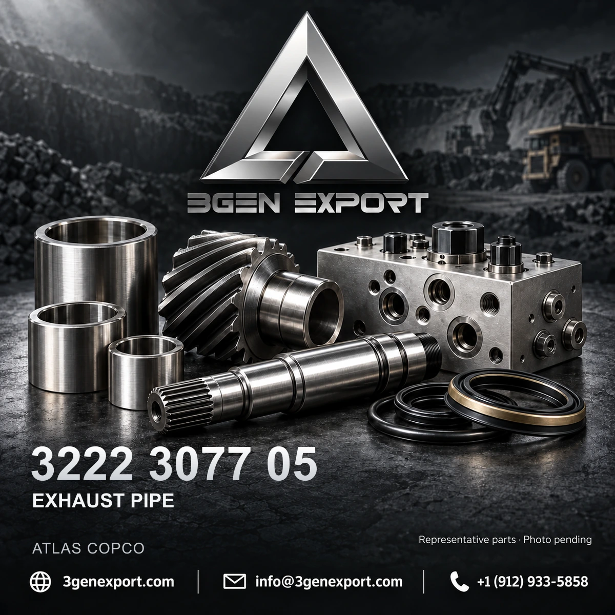 3222307705, 3222 3077 05 Exhaust Pipe Atlas Copco