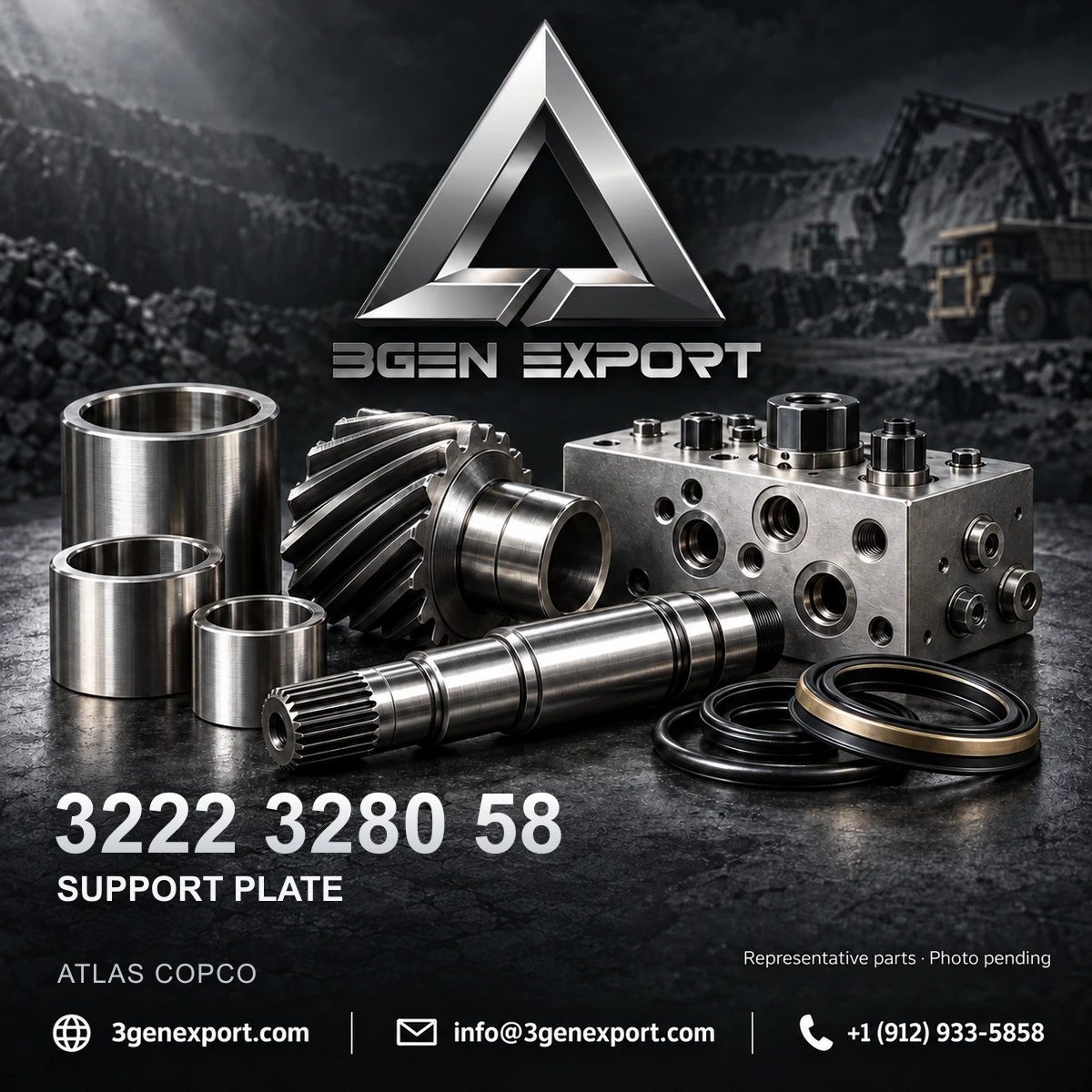 3222328058, 3222 3280 58 Support Plate Atlas Copco