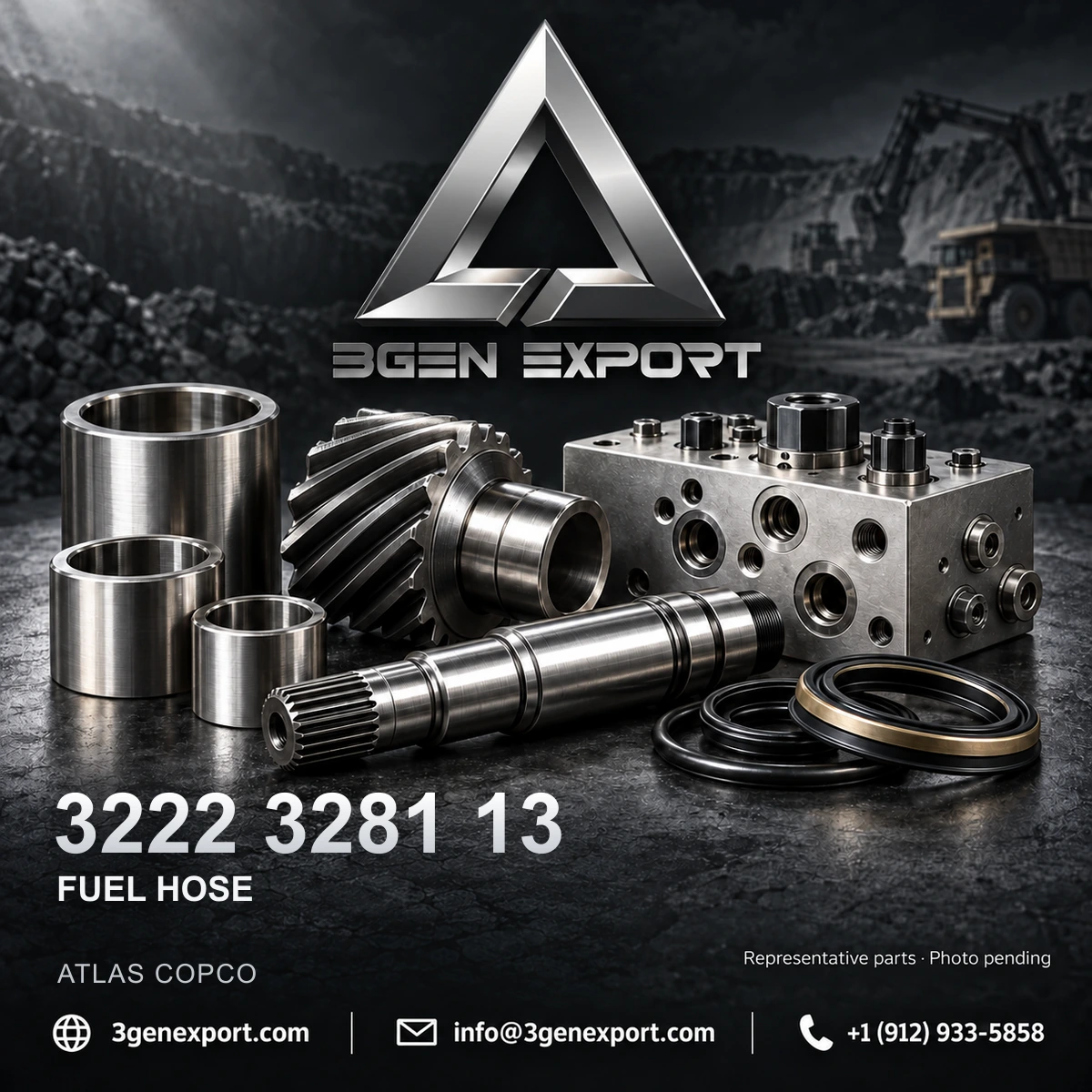 3222328113, 3222 3281 13 Fuel Hose Atlas Copco