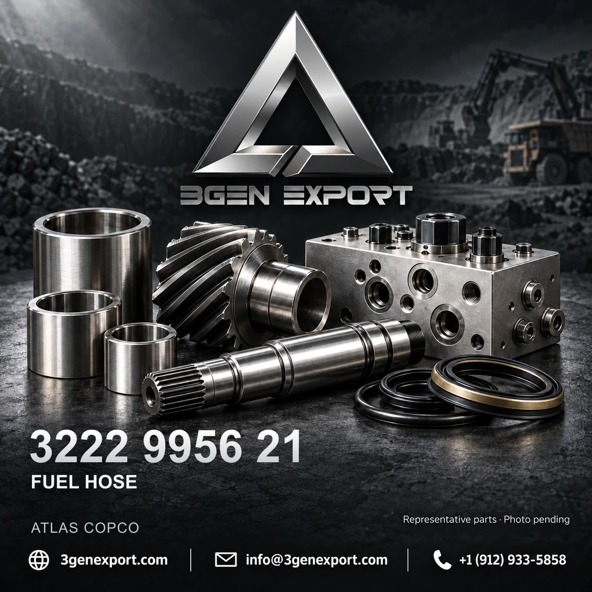 3222995621, 3222 9956 21 Fuel Hose Atlas Copco