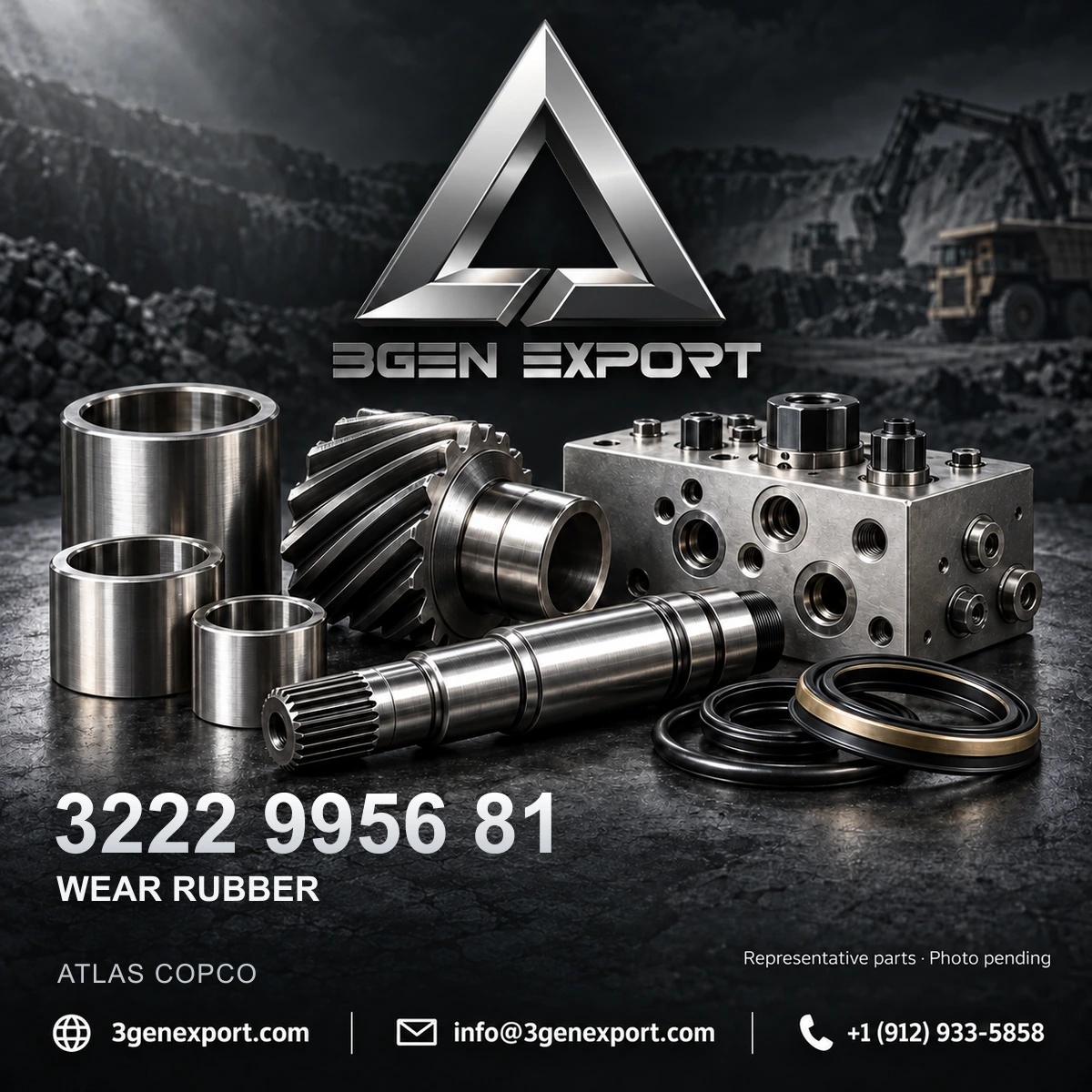 3222995681, 3222 9956 81 Wear Rubber Atlas Copco
